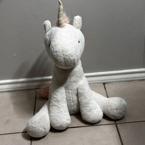 Animal Adventure Eunice Unicorn Horn Pink Mane Tail White Stuffed Animal.